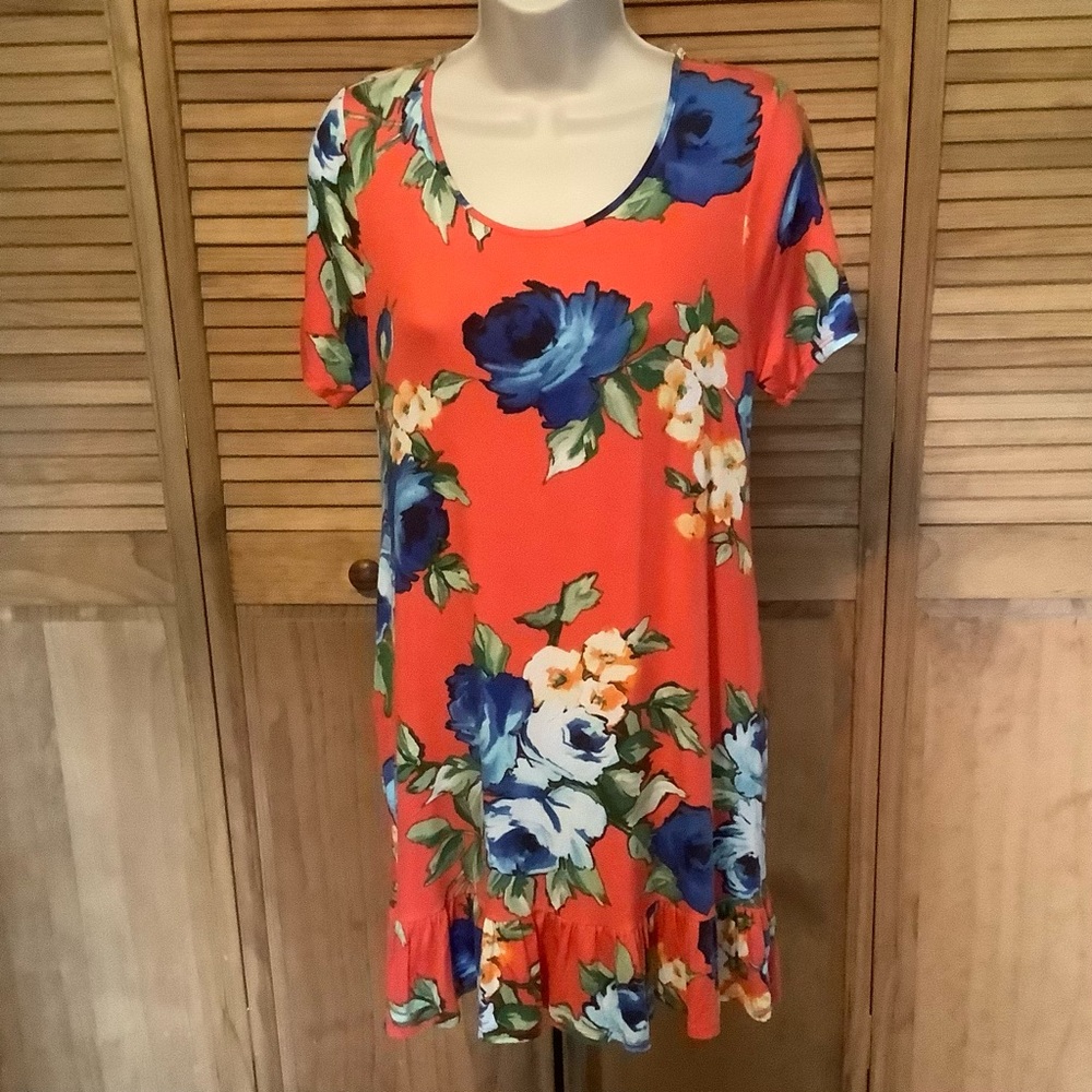 Rae Mode stretch knit Dress with side seam pockets Large New